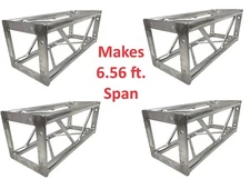 Four (4) 1.64 ft. 0.5 Meter Square Aluminum 8"x8" Bolted Type Trussing Segments