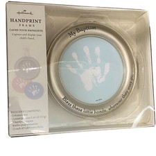 Hallmark My Baptism Handprint Frame Child Paint 3 Colors Silver Frame Unopened