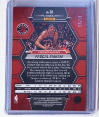 Pascal Siakam Prizm Gold RC Auto 10枚限定