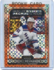 2021/22 O-PEE-CHEE PLATINUM TARMO REUNANEN ORANGE CHECKERS MARQUEE ROOKIE #d/25