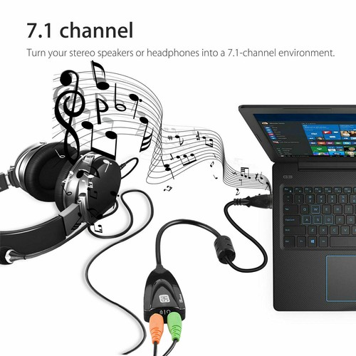 USB To 3.5mm Mic/Headphone Jack Stereo Headset Audio Adapter 7.1 Sound Card New - 第 9/10 張圖片