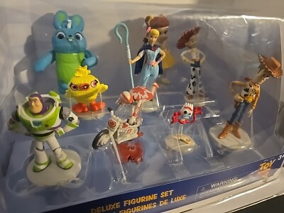 DISNEY PIXAR TOY STORY 4 DELUXE 9 PIECE FIGURINE SET. New in