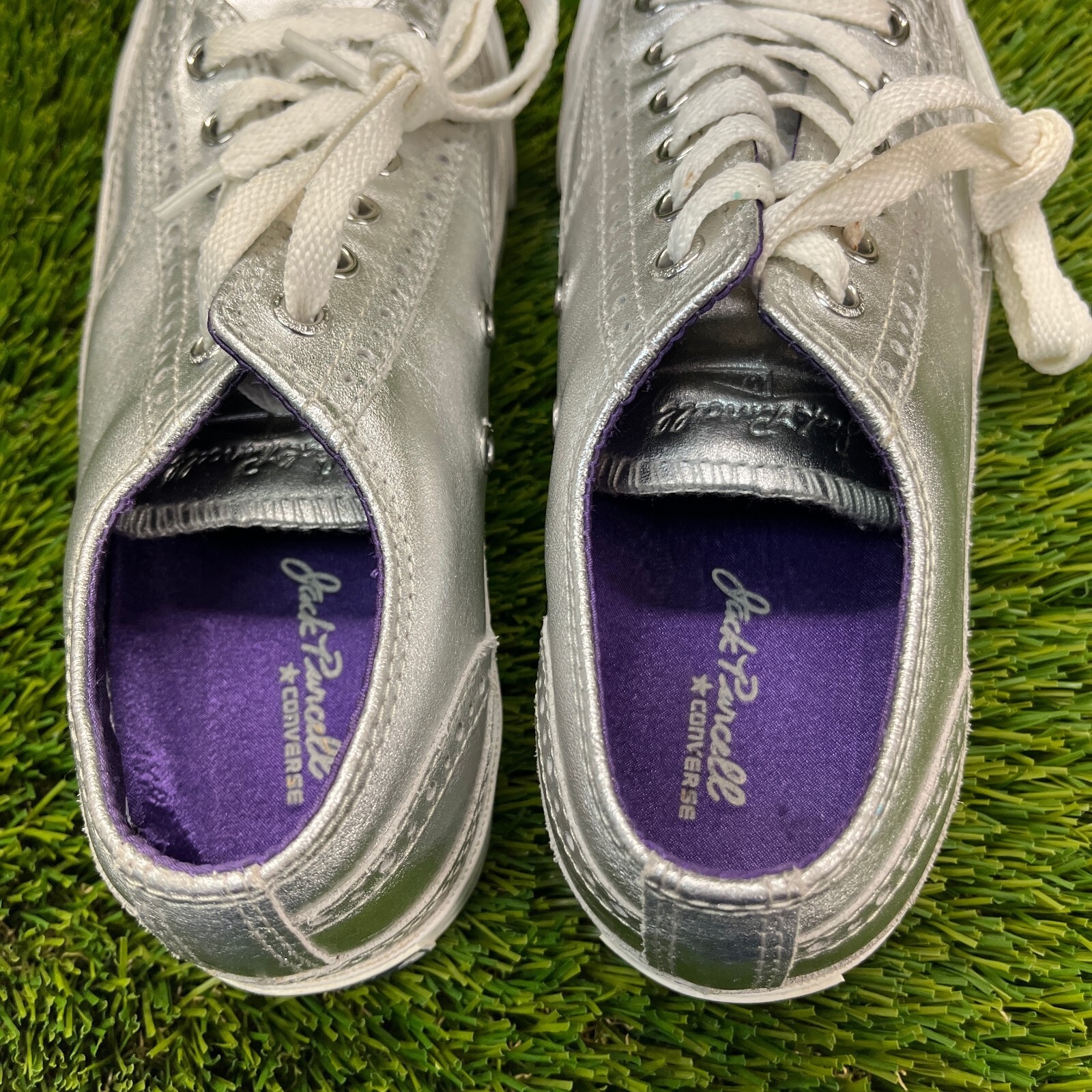 Converse Jack Purcell Womens Size 5.5 Silver White Walking Shoes Sneakers thumbnail 9