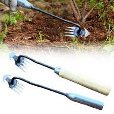 Carbon Steel Hand Weeder Rake Weeding Weed Remover Puller Manual Tool Garden