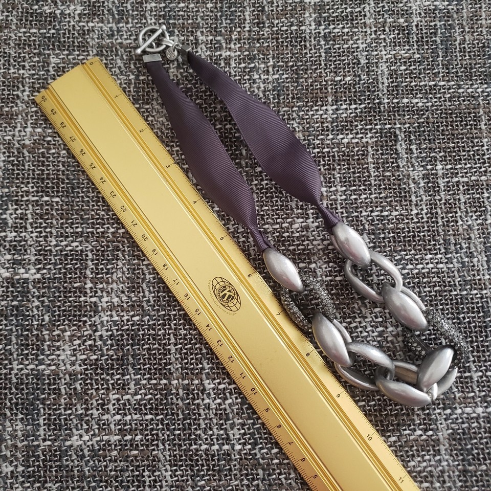 Chunky Rhinestone Chain Necklace by Ann Taylor Loft, 20 inch statement