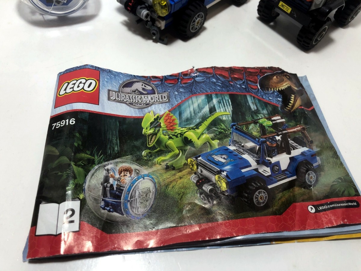 LEGO Jurassic World LOT: 2 cars from 75916 + Blue dino from 75928