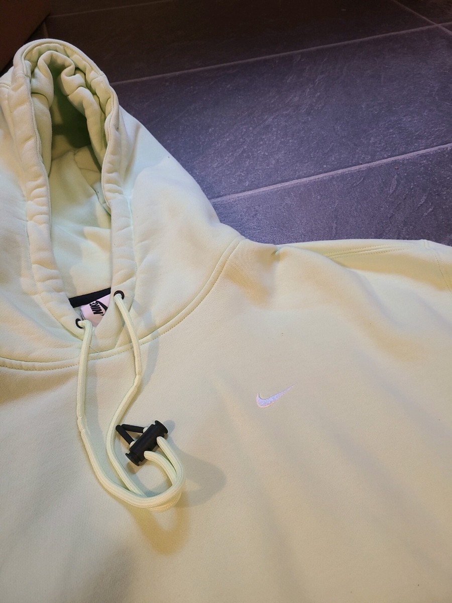 NIKE NIKELAB HEAVYWEIGHT HOODIE VOLT GREEN MEN'S SZ M AV8270 EUC