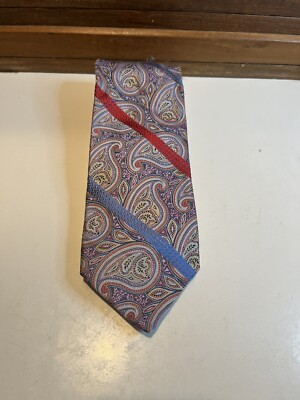 ALTEA Milano Geometric Flower NWT Made in Italy 100% Silk Tie WITH FLAWS