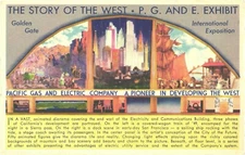 The Story Of The West, PG & E Exhibit, Pacific Gas And Electric Company Postcard
