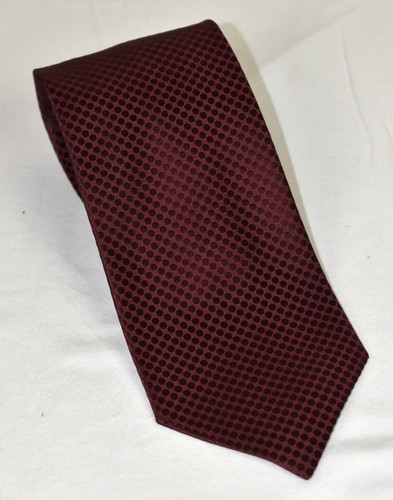 NEUE Ermenegildo Zegna Krawatte Ziegelrot & Braun Punktemuster 100 % Seide 3,6 x 58