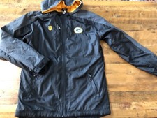 Green Bay Packers Black Hooded Jacket Full Zip Fleece Lined Youth Size XL 18 NFL