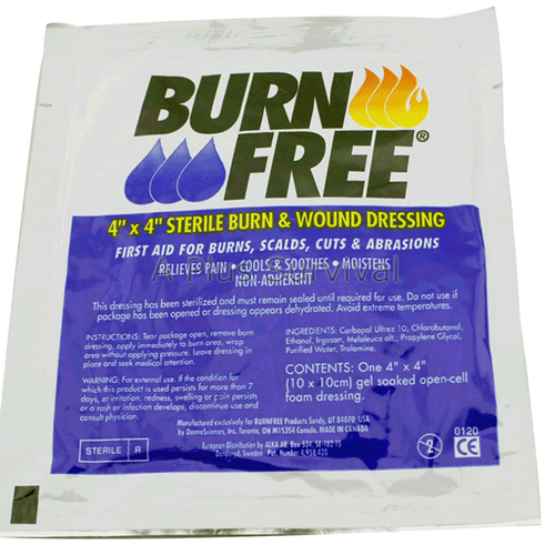 Burn Free Gel Dressing First Aid Emergency Survival EMS Fire OSHA Kits