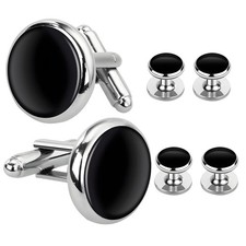 Cuff Links Mens Tuxedo Studs Set Durable Brass Wedding Banquet Ceremony Gift