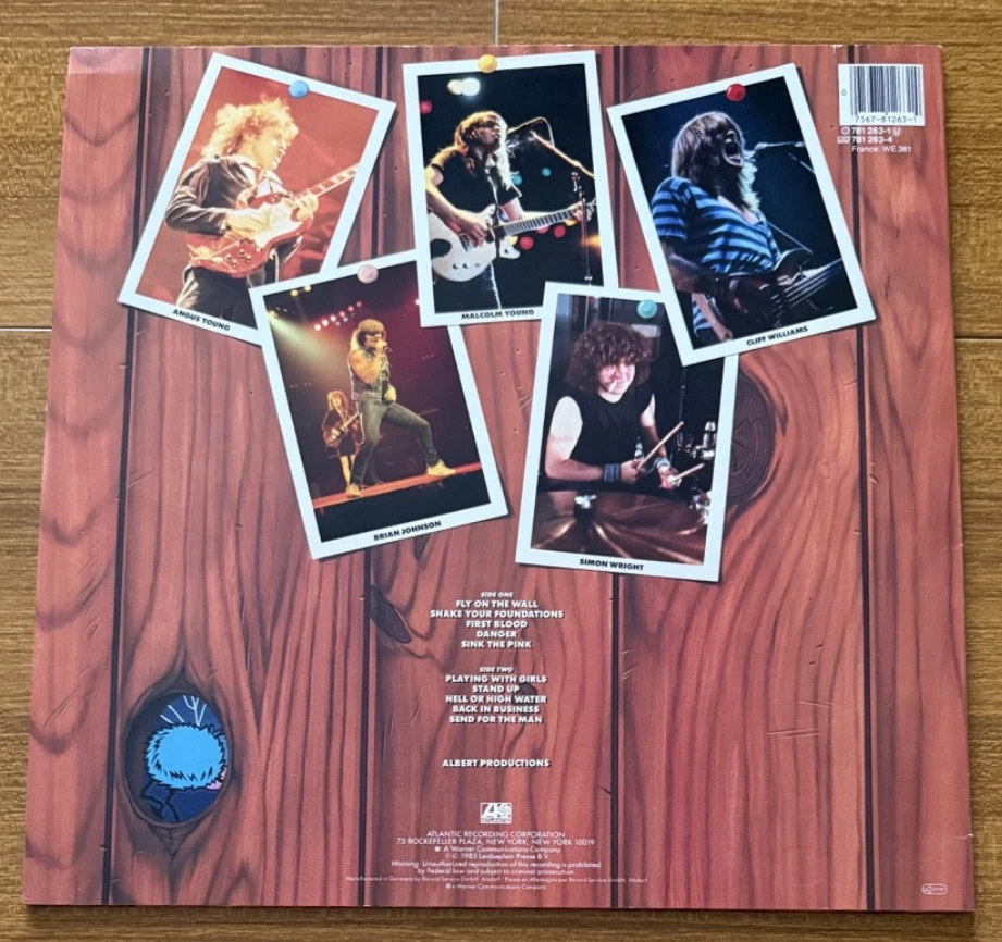 AC/DC - Fly On The Wall Vinyl, 1 ST Pressing, Germany WEA 1985