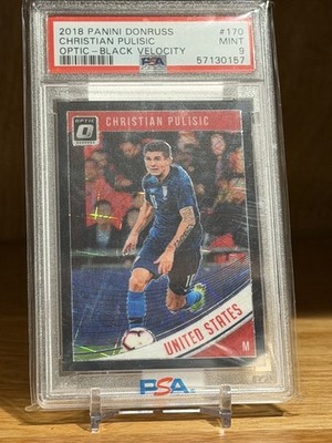 2018 Donruss Optic CHRISTIAN PULISIC Black Velocity /25 Card PSA 9 #170 USMNT
