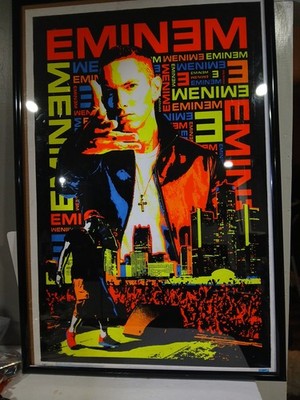 Rare Vintage Eminem Black Light Poster Slim Shady 35 X 23 Rap 9951