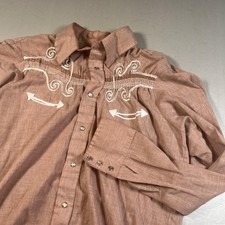 Vintage Miller Western Wear Shirt Mens 16.5 33 Brown Pearl Snap Rodeo Cowboy 70s