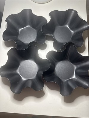 Set of 4 Tortillas Shell Molds Taco Salad Bowl Maker Nonstick Steel Pans
