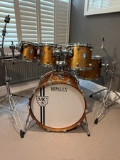 yamaha maple custom drum kit, 30th anniversary, near mint, gold sparkle, 5 piece