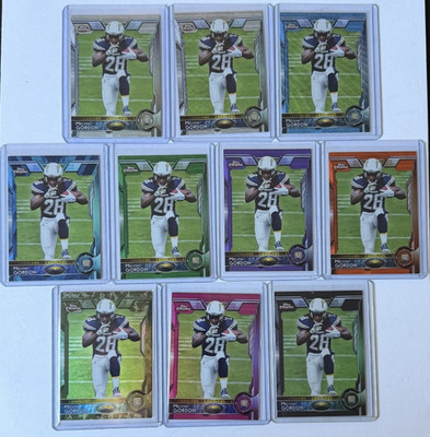 LOT OF 10 DIFFERENT, MELVIN GORDON RC TOPPS CHROME RAINBOW, CHARGERS 062826