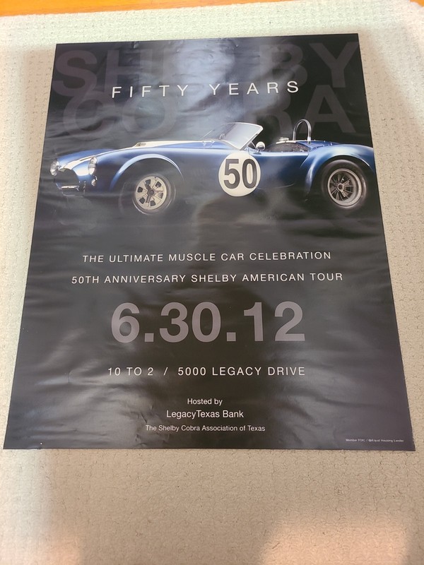 Shelby Cobra Mustang 50th Anniversary Extremely Rare Event Promo Poster