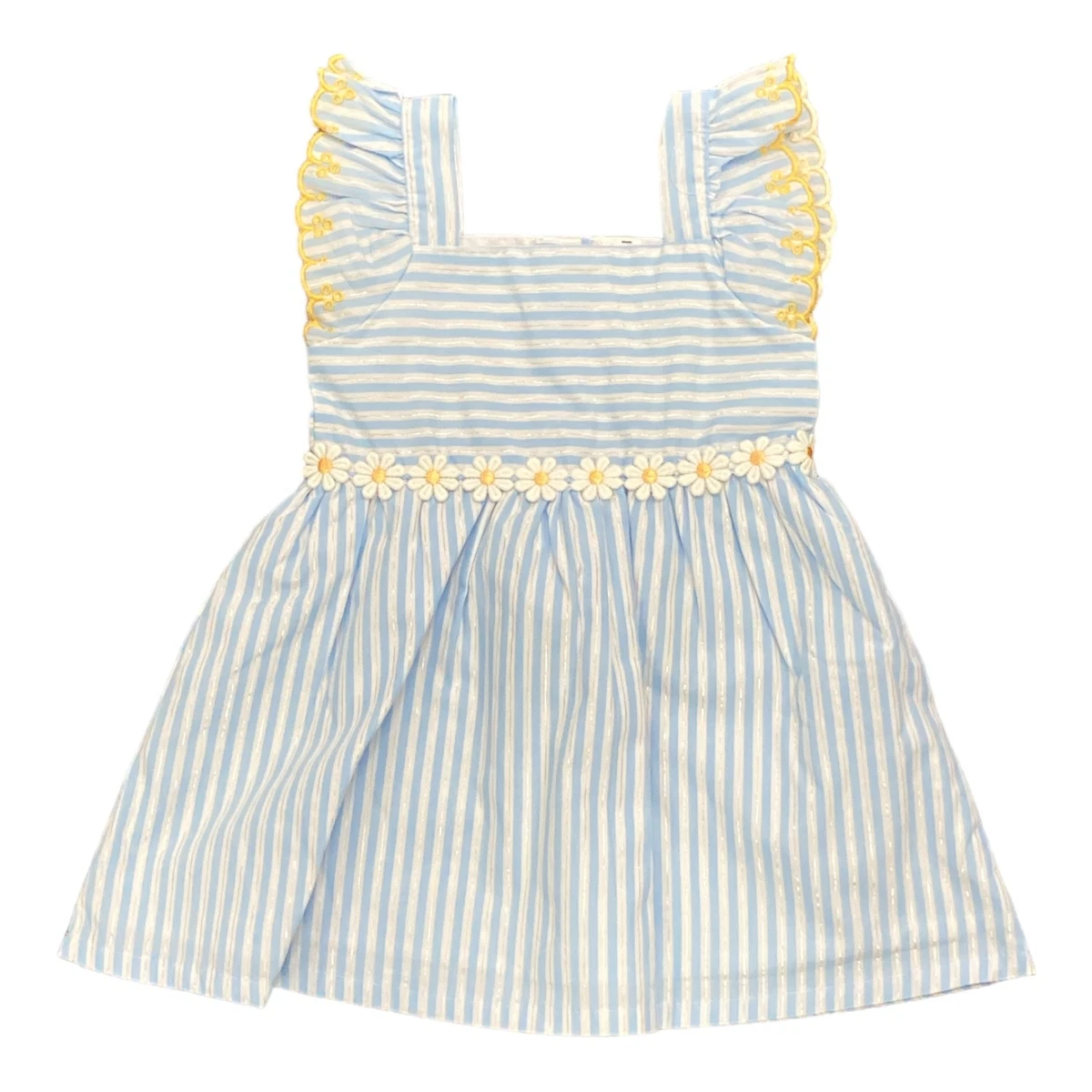 Member's Mark Girl's Off The Shoulder Fluttery Ruffle Stripe Woven Dress (6X)