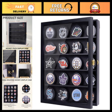 20pcs Hockey Puck Display Case Wall Mount Holder Box - Shadow Box for Collectibl
