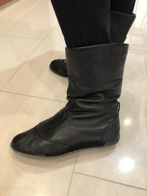 Women Ecco Boots Black Leather 39 #3S7E
