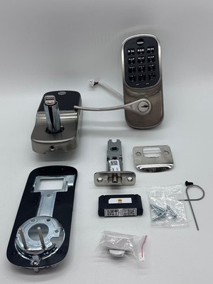 Yale Satin Nickel Assure Lock Entry Door Handle with Wi-Fi Connected Keypad READ
