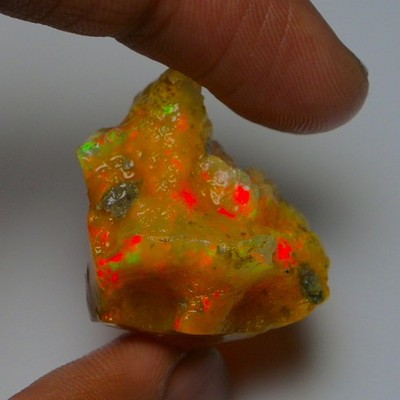 Ethiopian Oil Opal Specimen  43.35  cts Natural Rough Gemstone - Fire Opal Roug