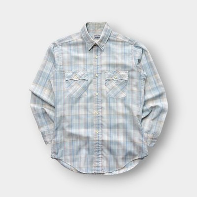 Vtg 70s Levi's Plaid Button Front Shirt, Western Cowboy White Tab, Thin USA M
