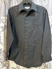 Yves Saint Laurent Gray Dress Shirt Elegant Minimalist Long-Sleeves Size 15 EUC