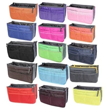 Portable Cosmetic Makeup Storage Handbag Tote Insert Purse Organizer Pouch Bag