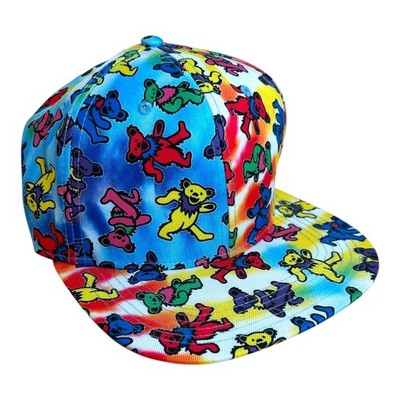 Grateful Dead Dancing Bears Colorful Snap Back Hat Adult OSFM NWOT BioWorld 