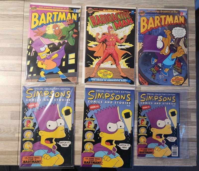 Simpsons Comic Book Lot Bartman + Radio Activeman