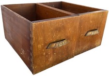 Wood Storage Drawers Pair Salvaged Antique Do...