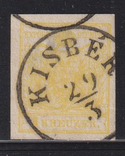 Austria 1850 YV 1 KISBER large margins CANC VF