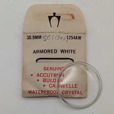 Bulova Armored White Silver Watch Crystal Round 30.9mm 1254AW NOS