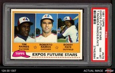 1981 Topps #479 Tim Raines / Roberto Ramos / Bob Pate Expos HOF RC PSA 8 - NM/MT
