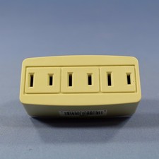 Cooper Ivory Triple Tap Non-Grounding Receptacle Outlet Adapter 15A Bulk 1747V