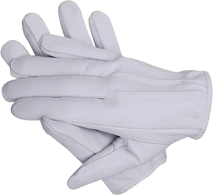 Men's White thin unlined Police, Pilot, Search soft Sheep Leather Gloves Sz XL