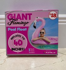 Giant Inflatable Flamingo Ride On Swimming Pool Float Inflates to 40 Inches