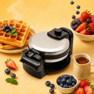 elektrisches Waffeleisen Edelstahlgehäuse drehbares Waffeleisen