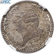 [#868256] France, Louis XVI, 15 sols françois, 1791, Paris, 2nd semester, Silver