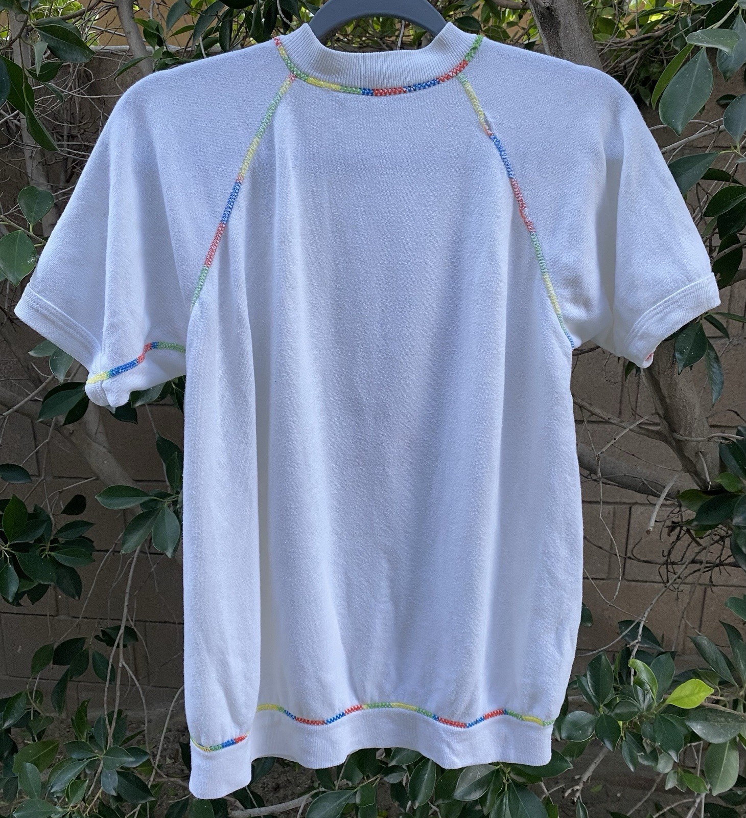 Vintage Short Sleeve Raglan Sweatshirt Bunny Rabbit Collage Graphic Worn image 9