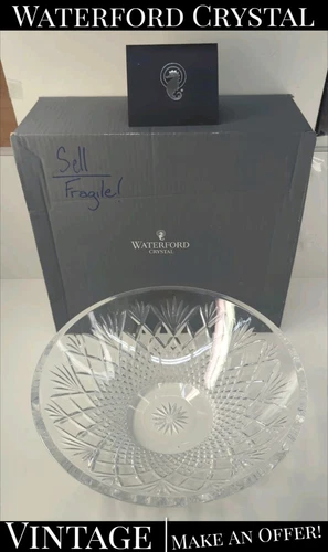 ✨VINTAGE✨ Waterford Crystal SULLIVAN BOWL - ORIGINAL Box MADE IN SLOVENIA 13"