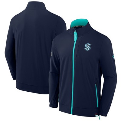 Men's Fanatics  True Navy Seattle Kraken Authentic Pro Rink Coaches Full-Zip
