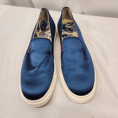 Giuseppe Zanotti La Perla UNISEX Slip On shoes La Perla x Giuseppe Zanotti Navy Satin Slip-On Sneakers  main image 4