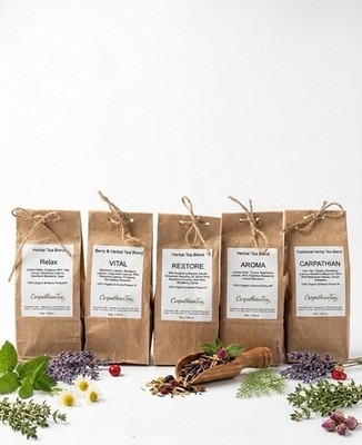Pack Carpathian Herbal Tea Set Loose Leaf Wild Harvested Handmade Tea
