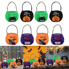 8pcs Halloween Non-woven Candy Bags & Handles, Reusable Candy Bags Party Present